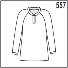 Выкройка блузки с рукавами реглан и контрастными обтачками, размеры 44, 46, 48, 50