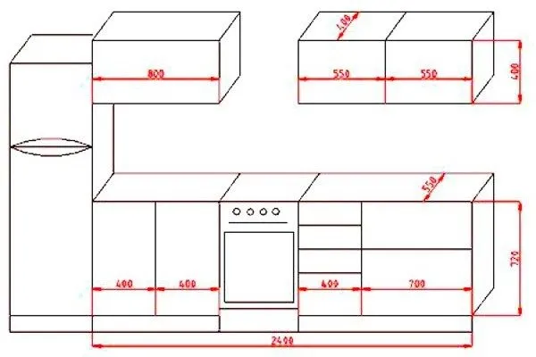 Как и шкафы нижнего сегмента кухни, верхние элементы гарнитура имеют свои стандартизированные величины