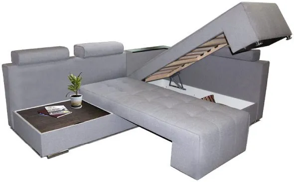 поворотный серый диван