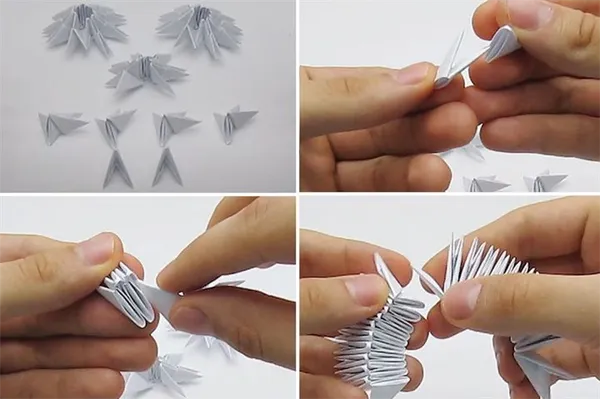 Пошаговая инструкция сборки модульного оригами Лебедь для новичков