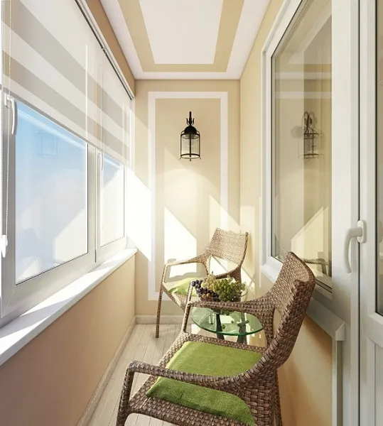 фото: пастельный цвет в дизайне балкона