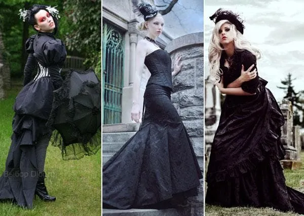 Длинные черные платья с корсетом