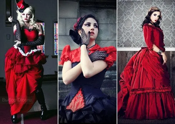 Красные готические платья