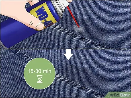 Шаг 1 Распылите на масляное пятно WD-40.