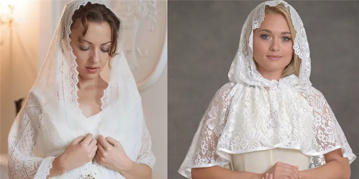 Девушки в платках для венчания