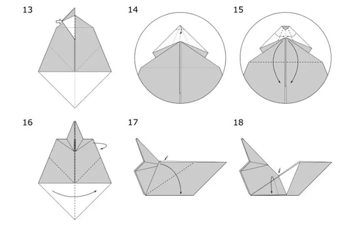 Пошаговая сборка волка-оригами