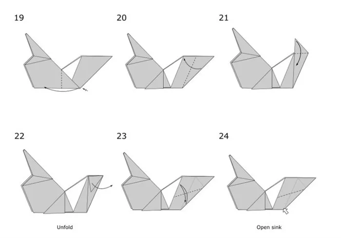 Пошаговая сборка волка-оригами