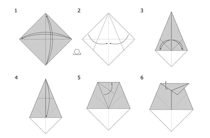 Пошаговая сборка волка-оригами