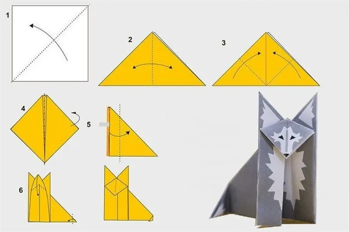 Оригами своими руками: волк - Идеи для оригинального творчества