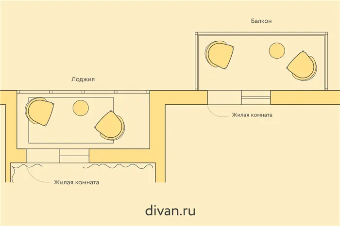 План квартиры с балконом и лоджией